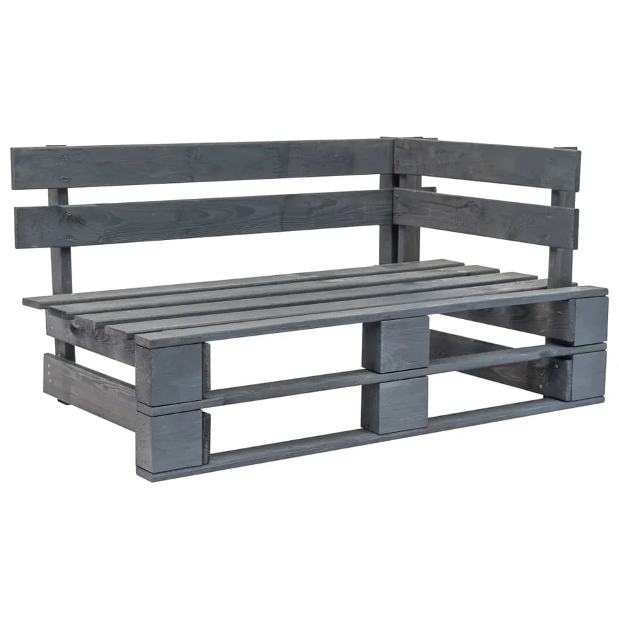Canapé de jardin palette avec coussins gris Pinède - 3