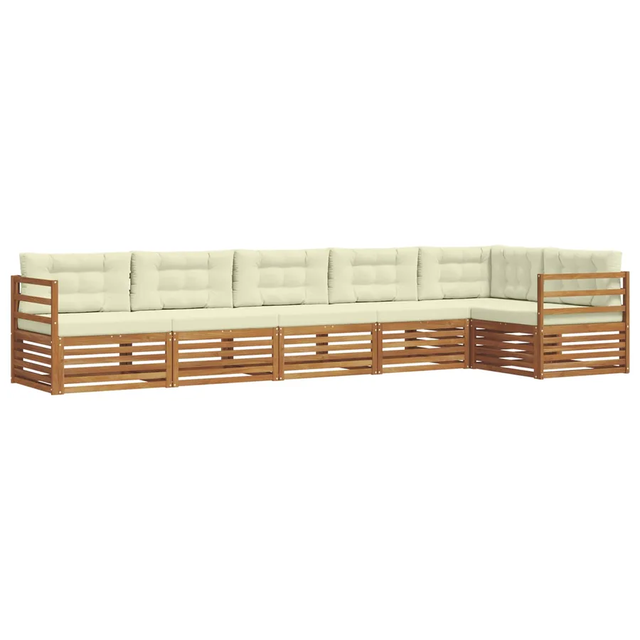 Ensemble de canapés d'extérieur 6 pcs Naturel et Crème - 2