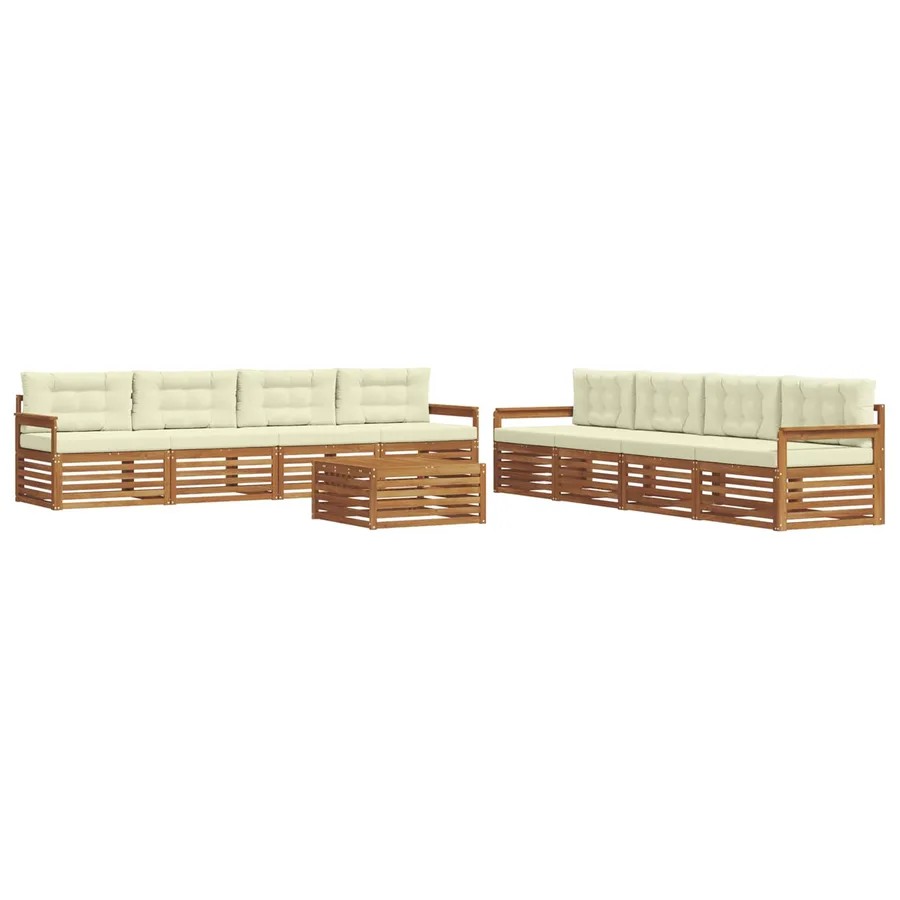 Ensemble de canapés d'extérieur 9 pcs Naturel et Crème - 2