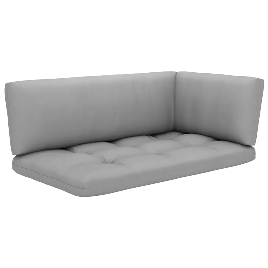 Canapé d'angle palette de jardin Gris Bois de pin imprégné - 3