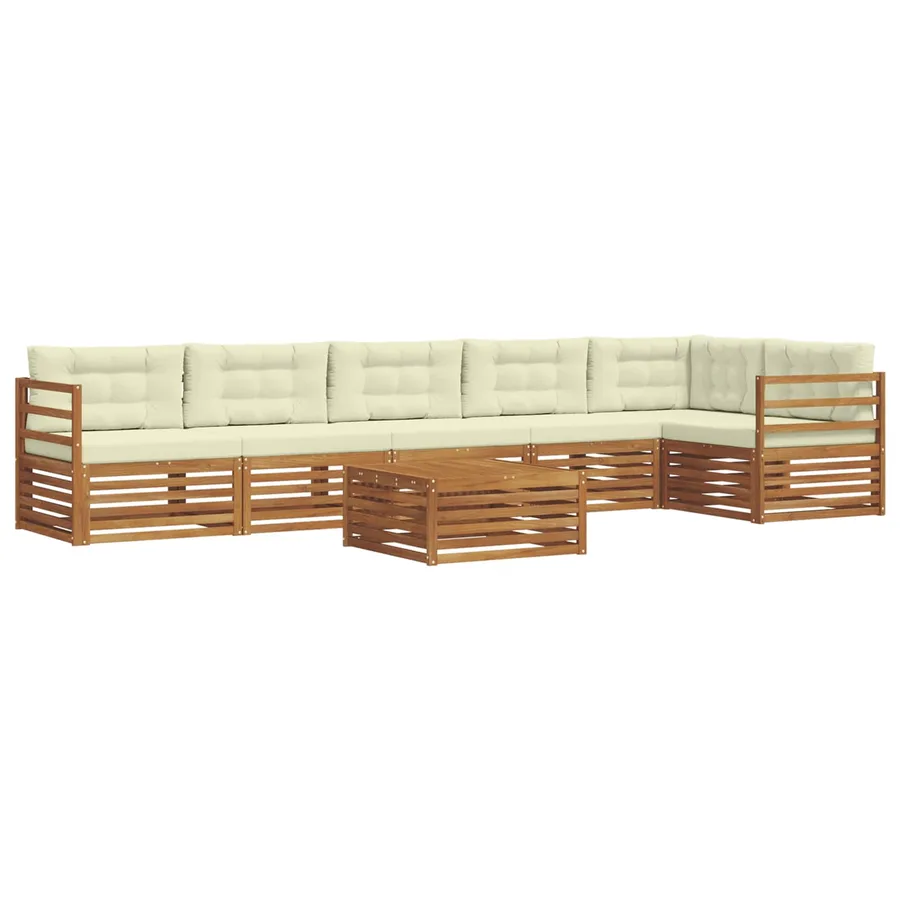 Ensemble de canapés d'extérieur 7 pcs Naturel et Crème - 2