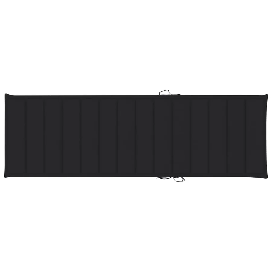 Chaise longue avec coussin noir Bois de pin imprégné - 6