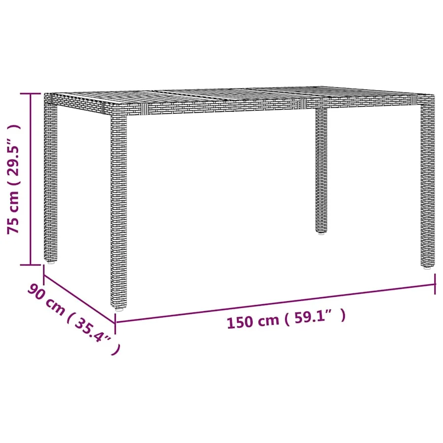 Ensemble à manger de jardin et coussins 7 pcs gris rotin - 13