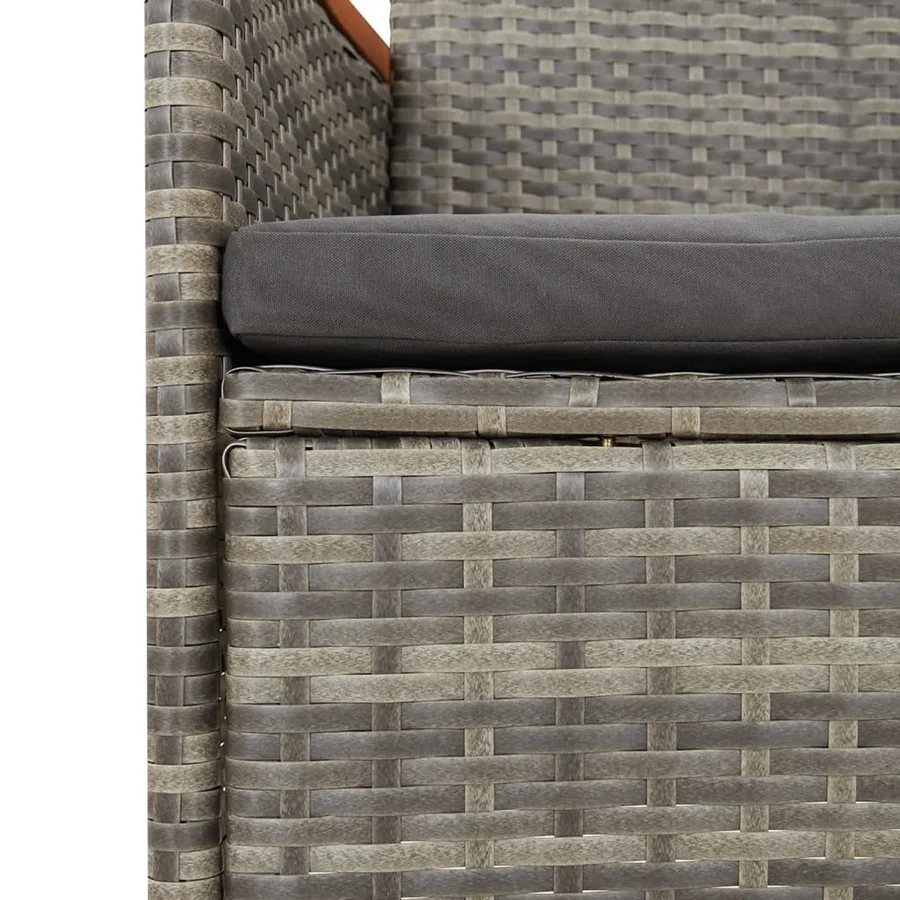 Ensemble à manger de jardin et coussins 7 pcs gris rotin - 9