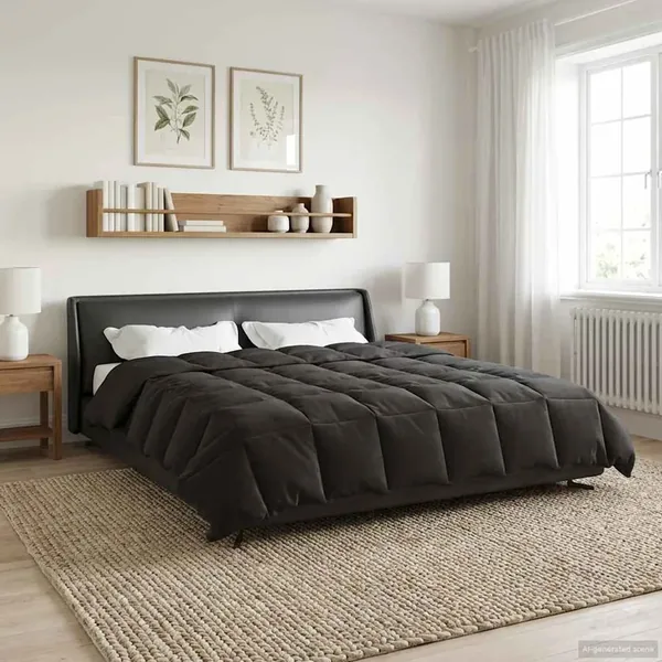 Duvet d'été simple Matelassé Anthracite 200 x 240 cm Microfibre