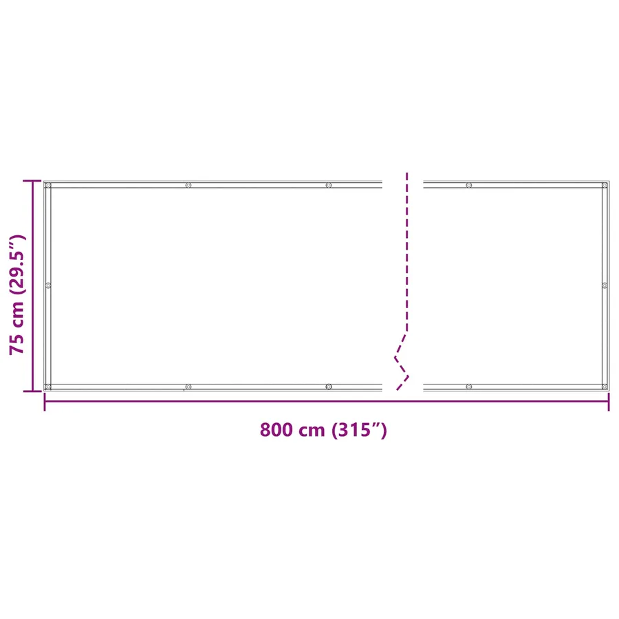 Écran de balcon Bordeaux 75 x 800 cm Oxford alu enduit de PU - 7
