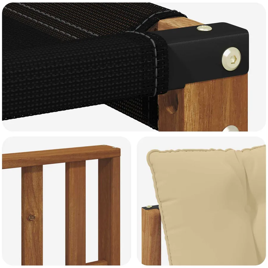 Ensemble de canapés d'extérieur 3 pcs Naturel et Beige - 5