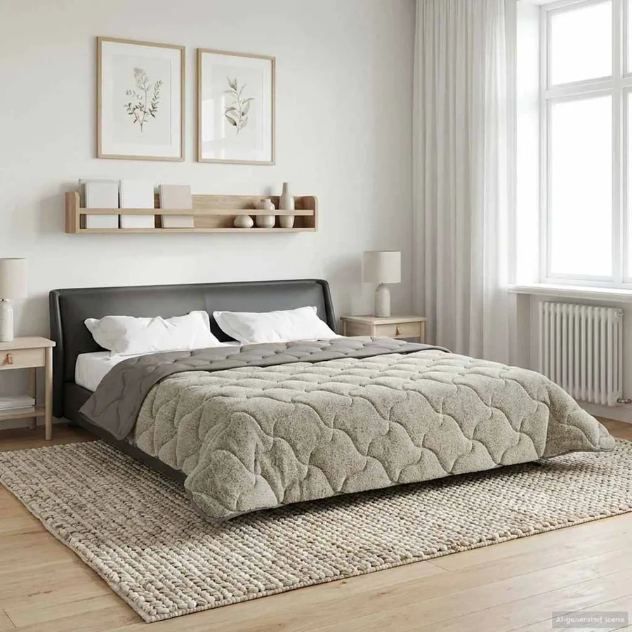 Duvet d'hiver Matelassé Gris clair 200 x 200 cm