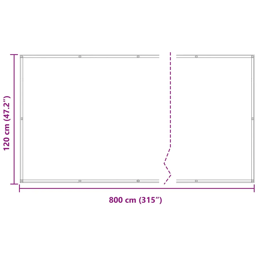 Écran de balcon Bordeaux 120 x 800 cm Oxford alu enduit de PU - 7