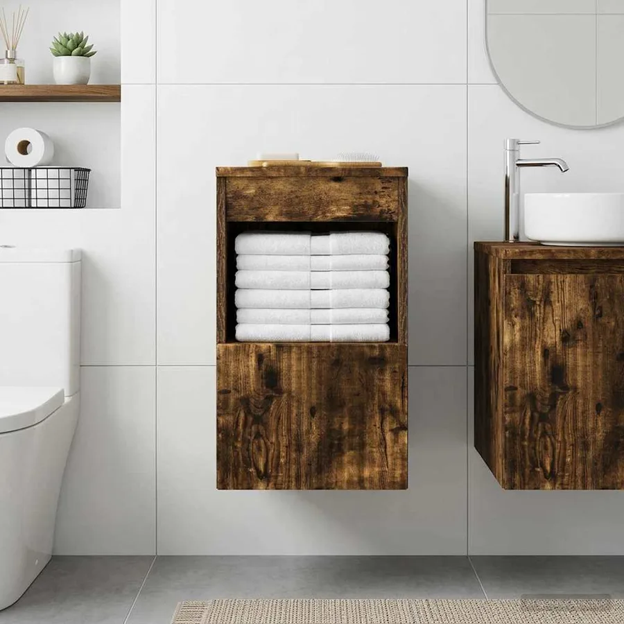 Armoire de salle de bain Chêne fumé 30 x 35 x 50 cm - 4