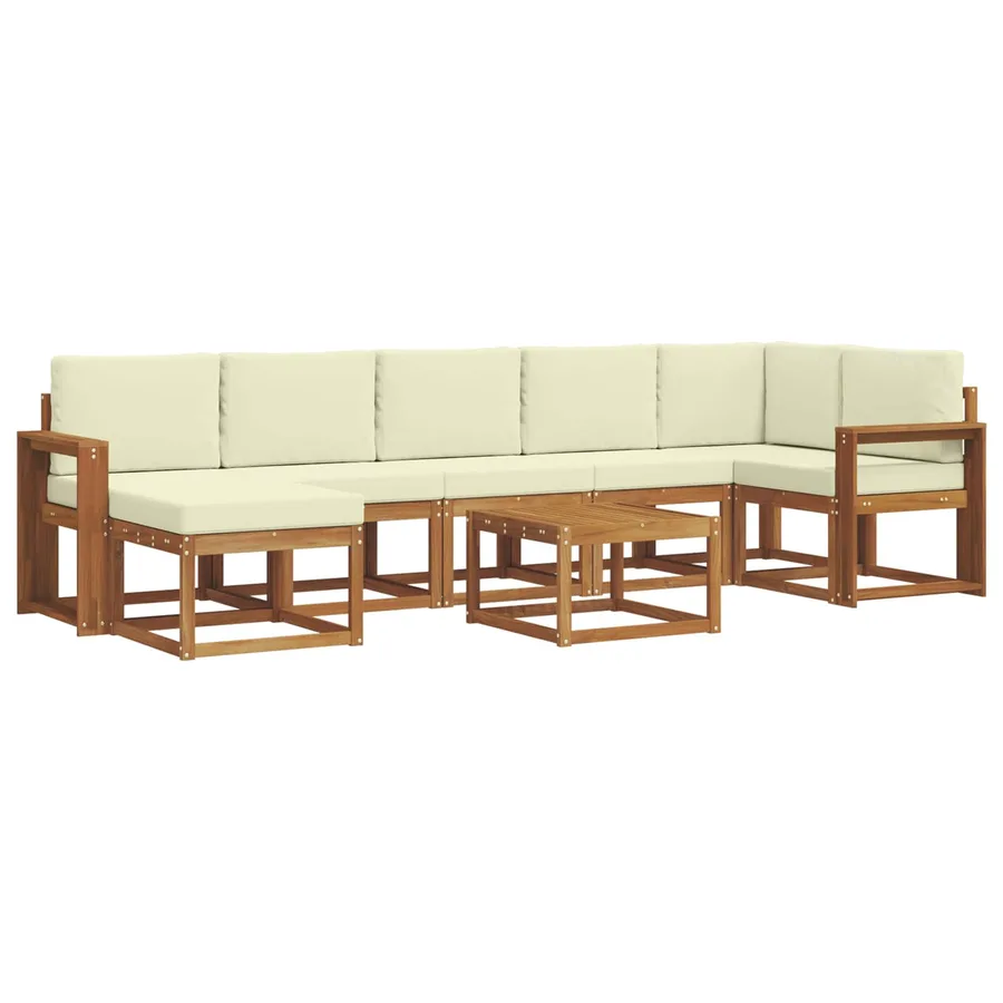 Ensemble de canapés d'extérieur 8 pcs Naturel et Crème - 2
