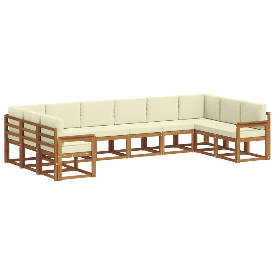 Ensemble de canapés d'extérieur 10 pcs Naturel et Crème - 2