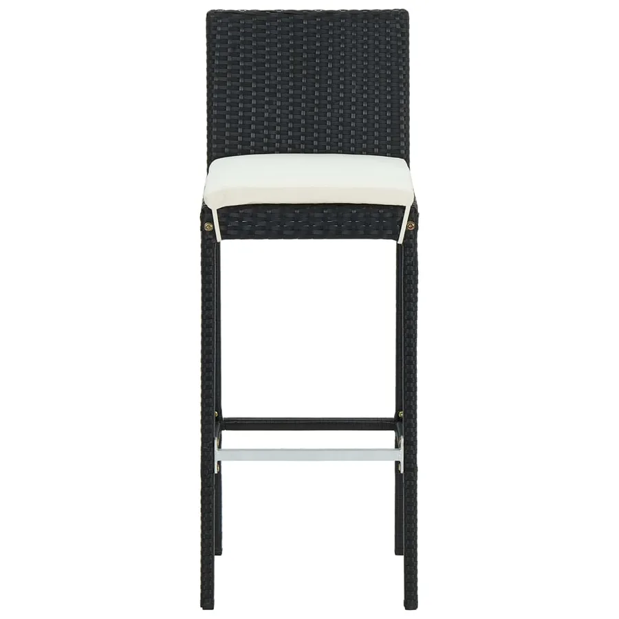 Ensemble de bar de jardin avec coussins 5 pcs Noir - 10