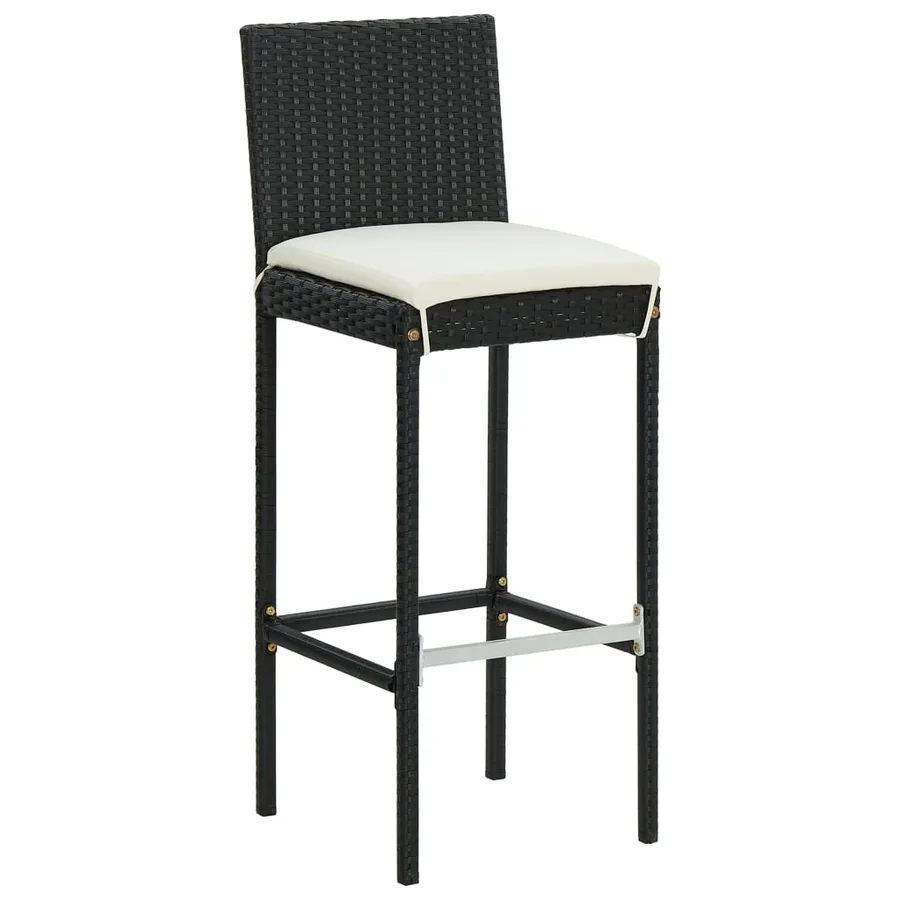 Ensemble de bar de jardin avec coussins 5 pcs Noir - 9