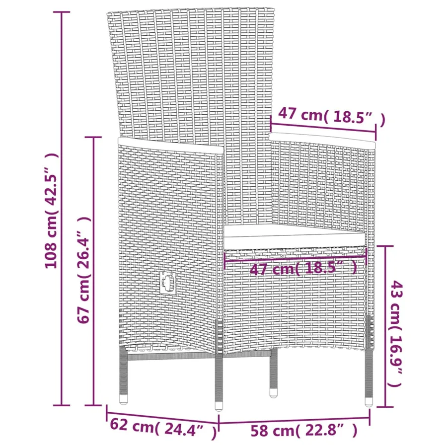 Ensemble à manger de jardin avec coussins 7 pcs Gris - 10