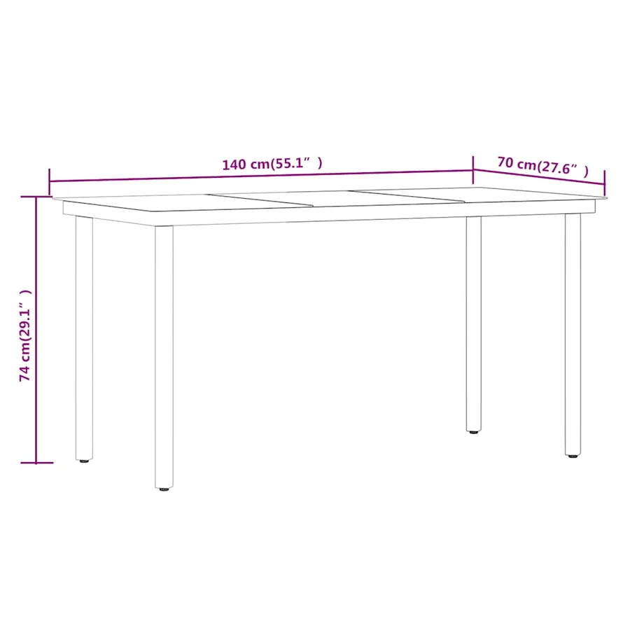 Ensemble à manger de jardin 5 pcs Noir - 9