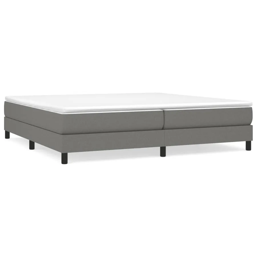 Sommier à lattes de lit avec matelas Gris foncé 200x200cm Tissu - 2