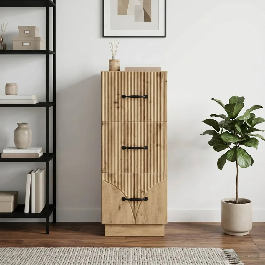 Armoire à tiroirs 33 x 34,5 x 87 cm Bois d'ingénierie - 4