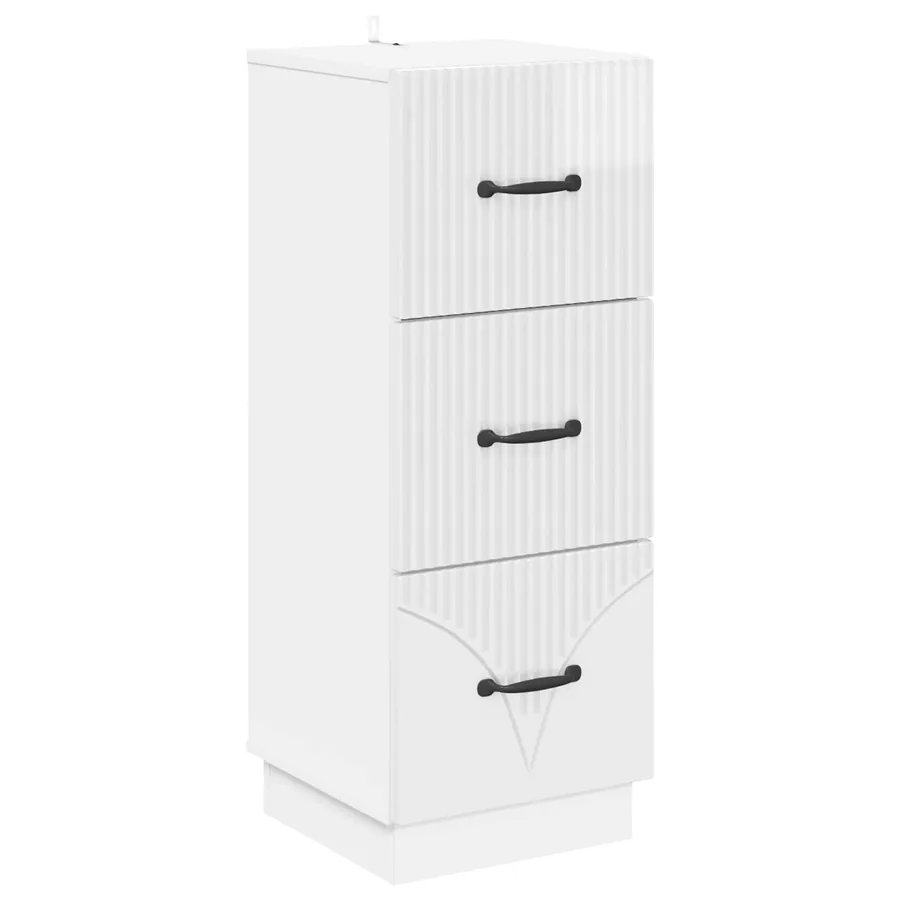 Armoire à tiroirs Blanc brillant 33 x 34,5 x 87 cm - 2