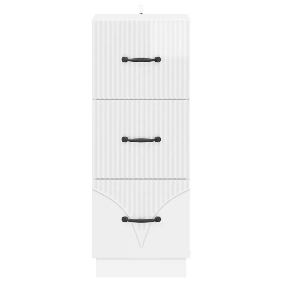 Armoire à tiroirs Blanc brillant 33 x 34,5 x 87 cm - 6