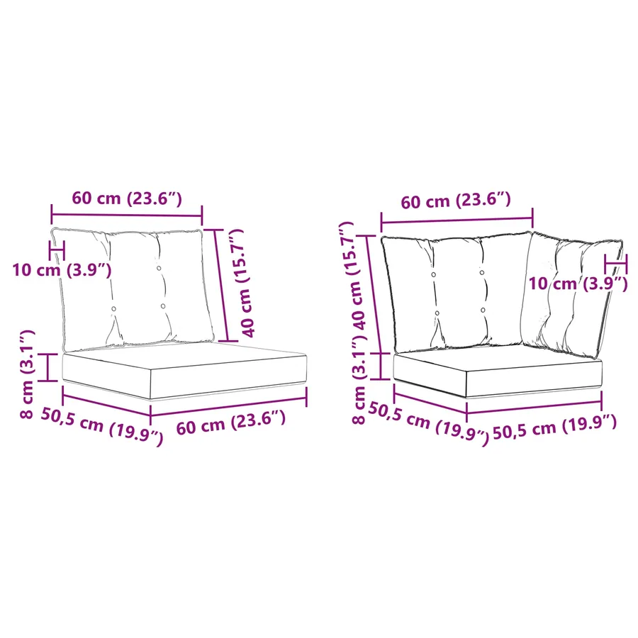 Ensemble de canapés d'extérieur 8 pcs Naturel et Beige - 11