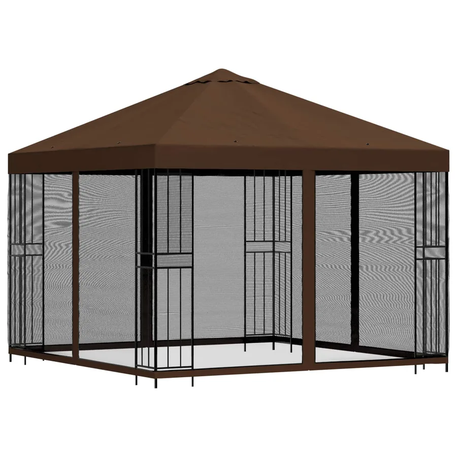 Abri de jardin avec parois 3 x 3 m Marron Polyester et Acier - 3