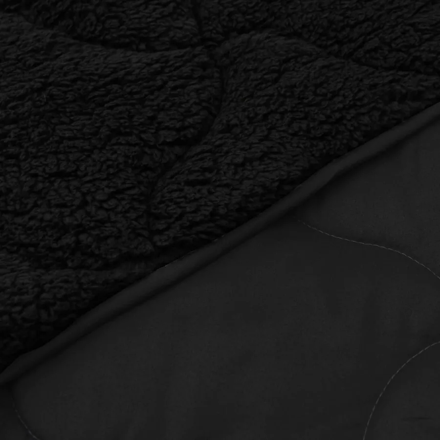 Duvet d'hiver Noir 200 x 200 cm Microfibre et polaire Teddy - 5