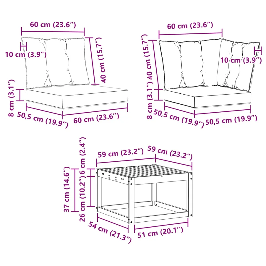 Ensemble de canapés d'extérieur 9 pcs Naturel et Beige - 12