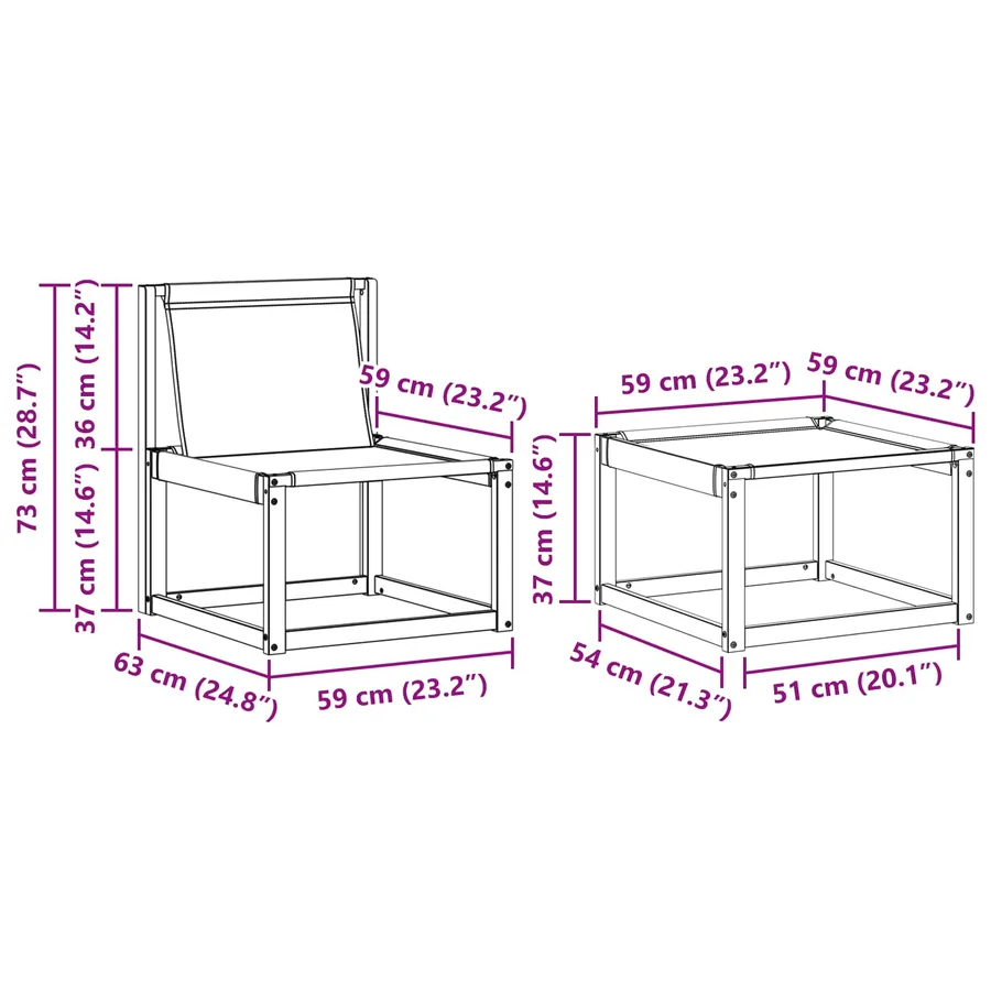Ensemble de canapés d'extérieur 6 pcs Naturel et Beige - 9