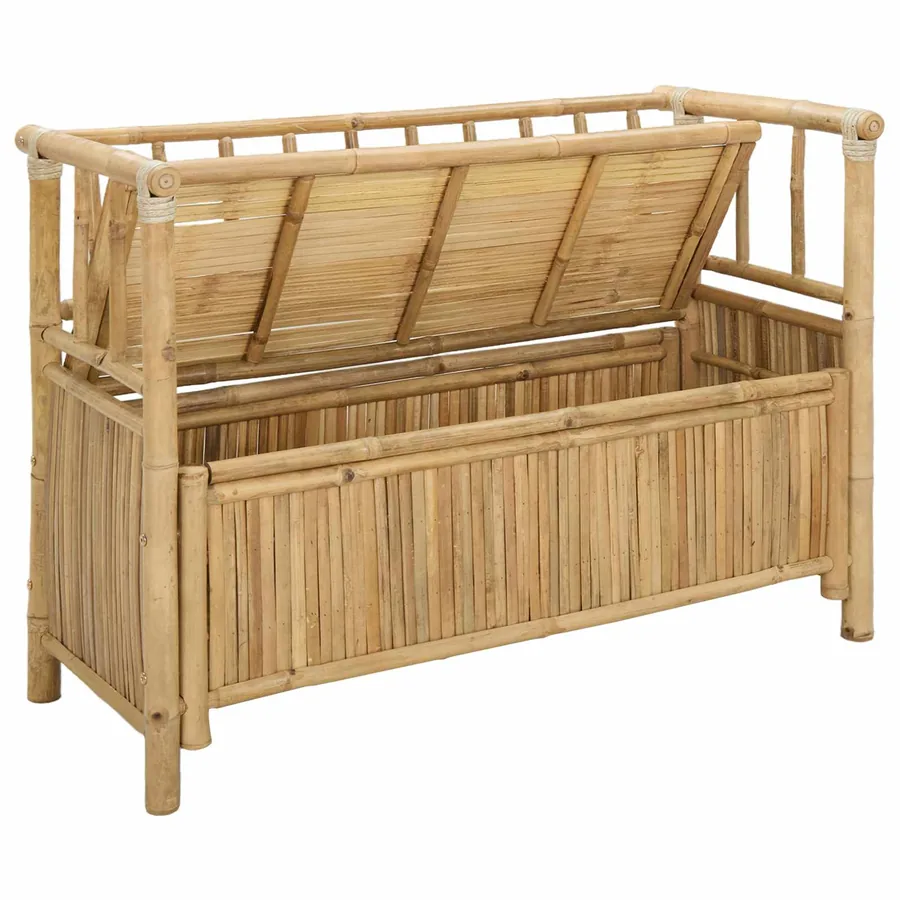 Banc de Rangement de Jardin 110 x 47 x 80 cm Bambou Naturel - 3