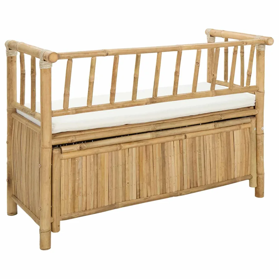 Banc de Rangement de Jardin 110 x 47 x 80 cm Bambou Naturel - 6