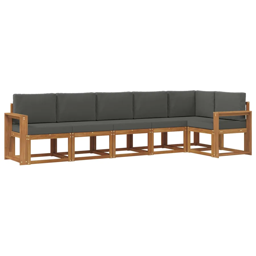 Ensemble de canapés d'extérieur 6 pcs Naturel et Anthracite - 2