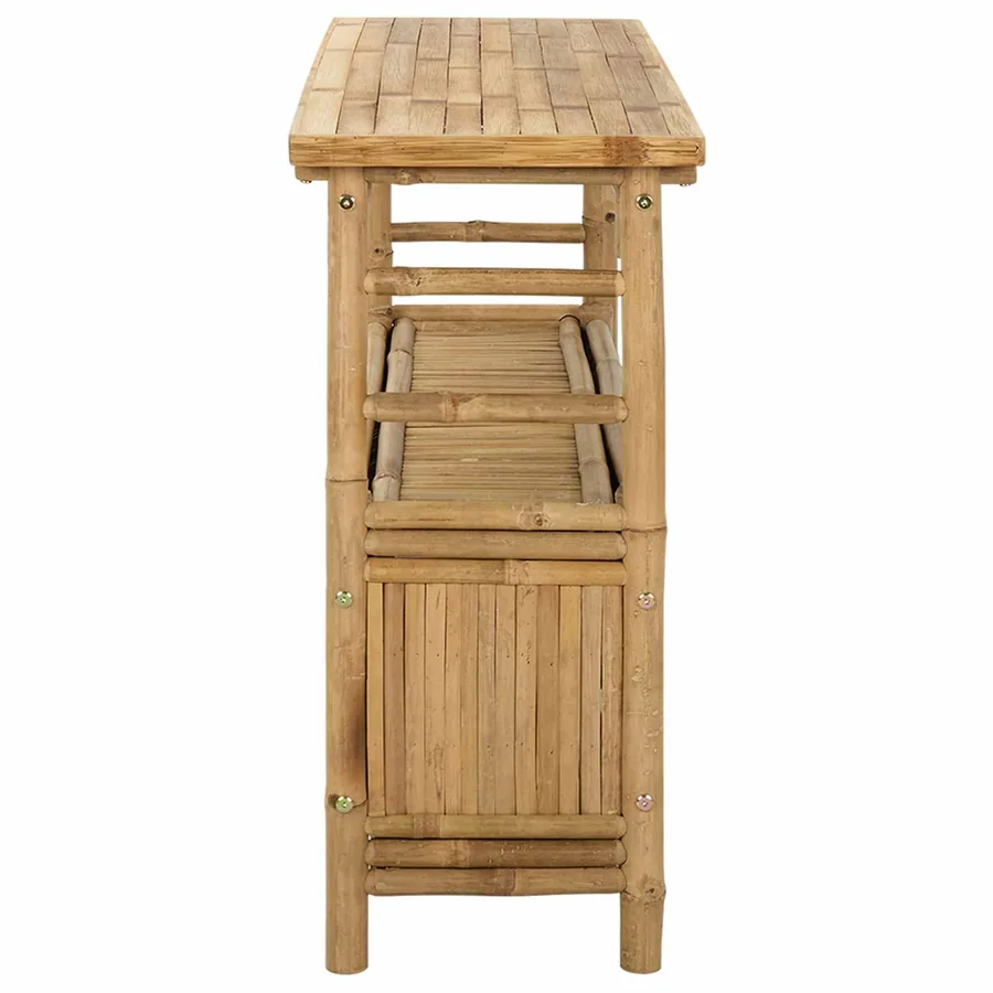 Table console avec étagère Naturel 110 x 35 x 75 cm Bambou - 5