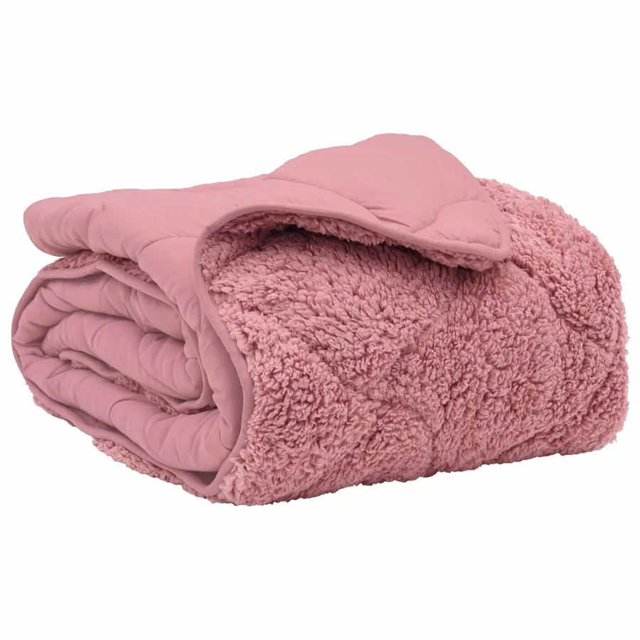 Duvet d'hiver Rose 135 x 200 cm Microfibre et polaire Teddy - 2