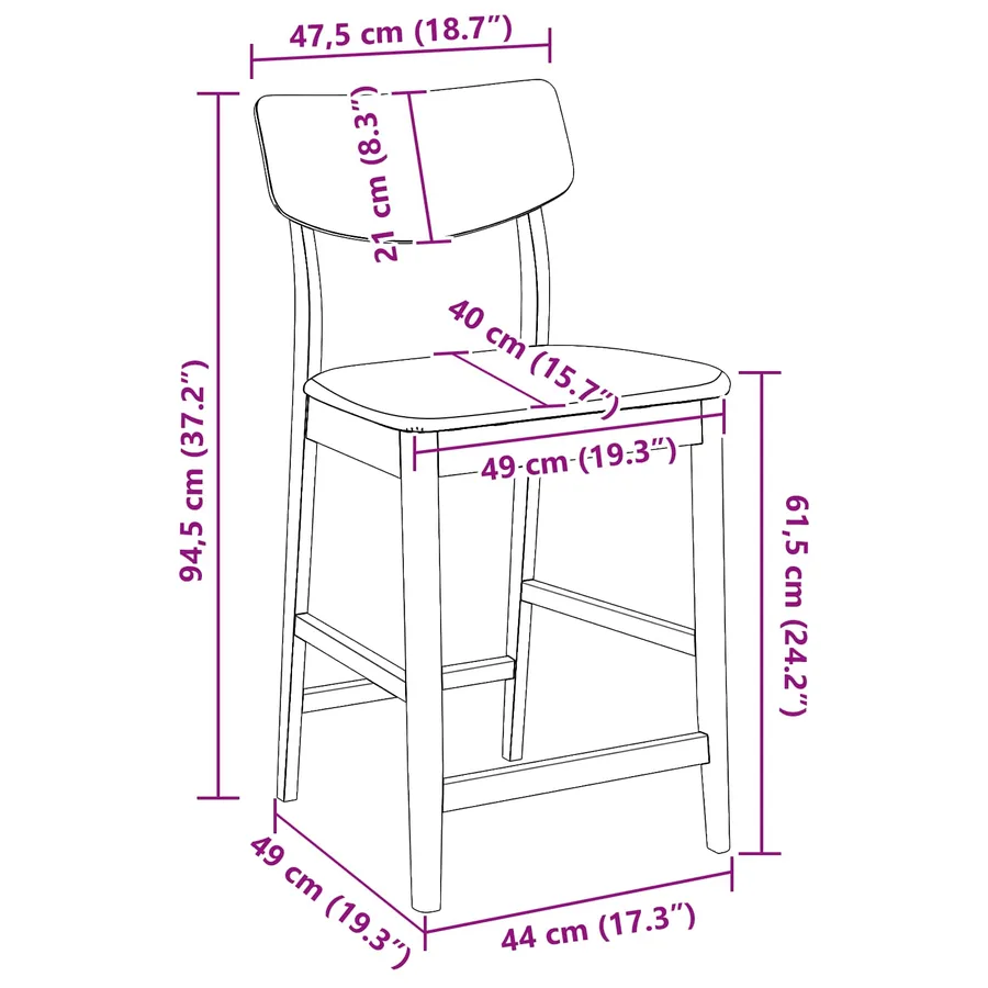 Chaises de salle à manger 2 pcs Blanc 48 x 49 x 95 cm - 11