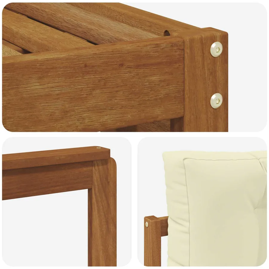 Ensemble de canapés d'extérieur avec coussin Naturel et Crème - 5