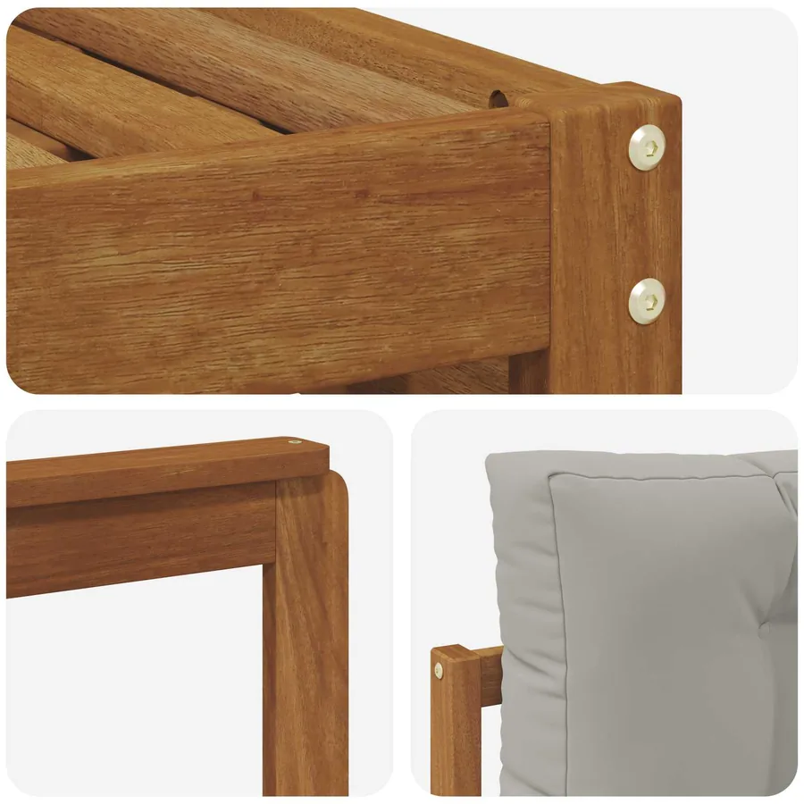 Ensembles de canapés avec coussin 6 pcs Gris Naturel et Clair - 5