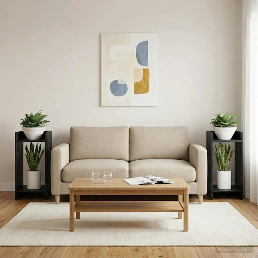 Support de Plante Chêne Noir 30 x 30 x 60 cm Bois d’ingénierie