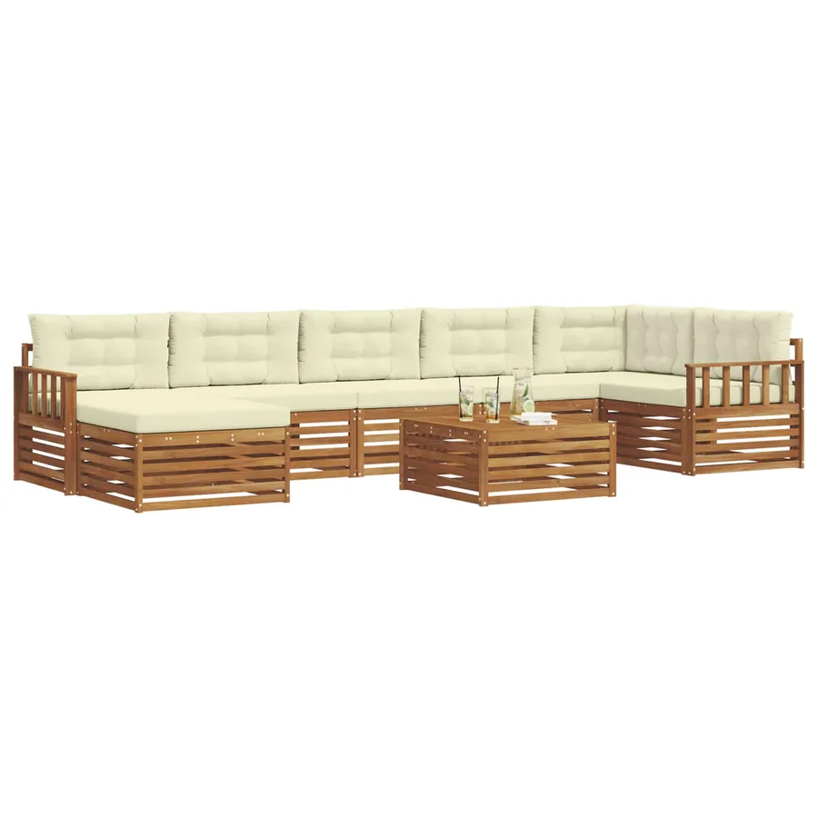 Ensemble de canapés d'extérieur 8 pcs Naturel et Crème - 3