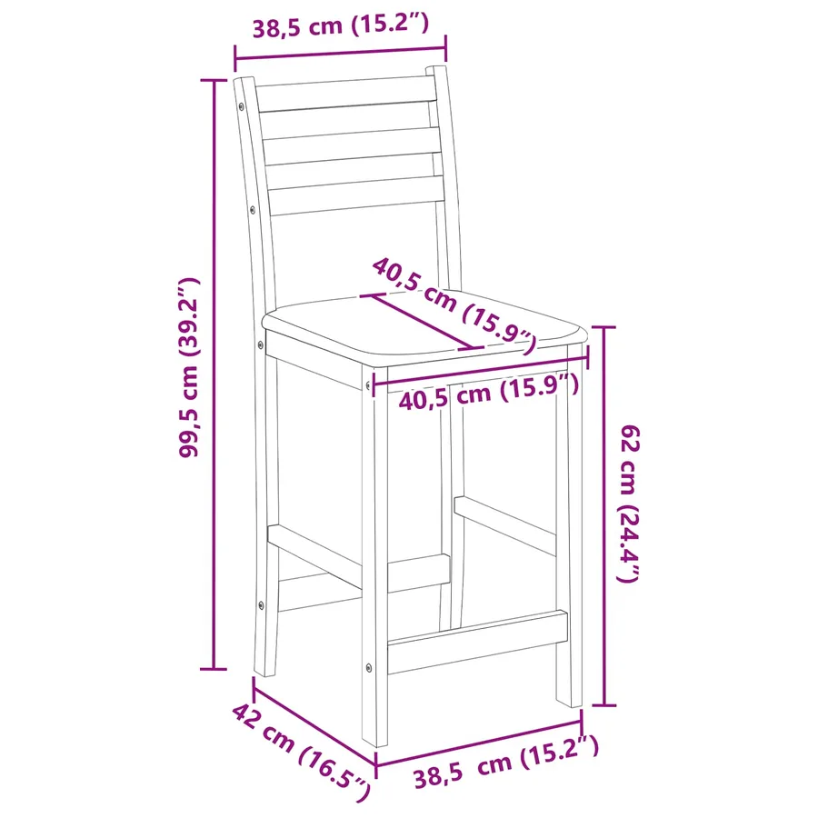 Chaises de salle à manger 2 pcs Naturel 40 x 47,5 x 99,5 cm - 11