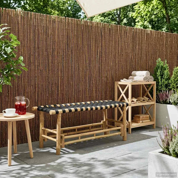 Banc de jardin 110 x 38 x 40 cm Bambou Naturel Rectangulaire