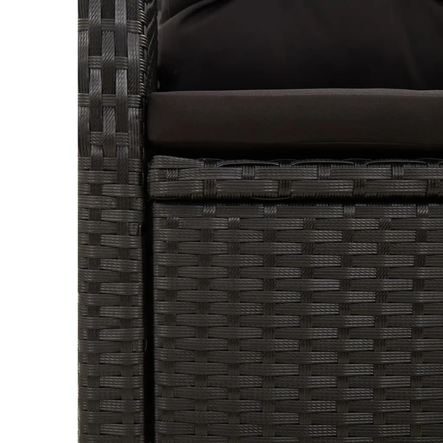 Ensemble à manger de jardin 9pcs coussins noir résine tressée - 8