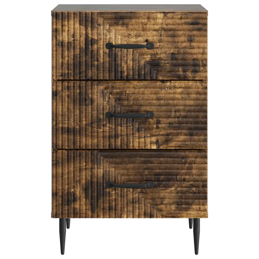 Cabinet de chevet avec tiroir Chêne fumé 43 x 41 x 66,5 cm - 5