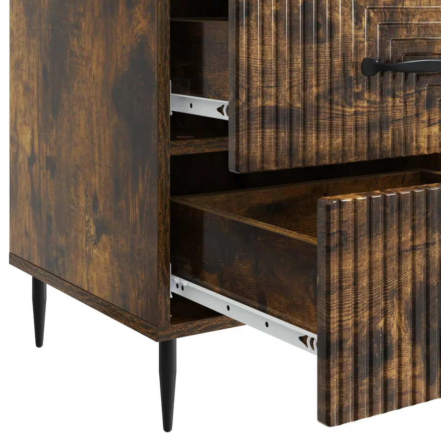 Cabinet de chevet avec tiroir Chêne fumé 43 x 41 x 66,5 cm - 9