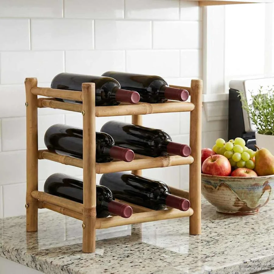 Étagère à vin Naturel 32,5 x 29,5 x 36 cm Bambou