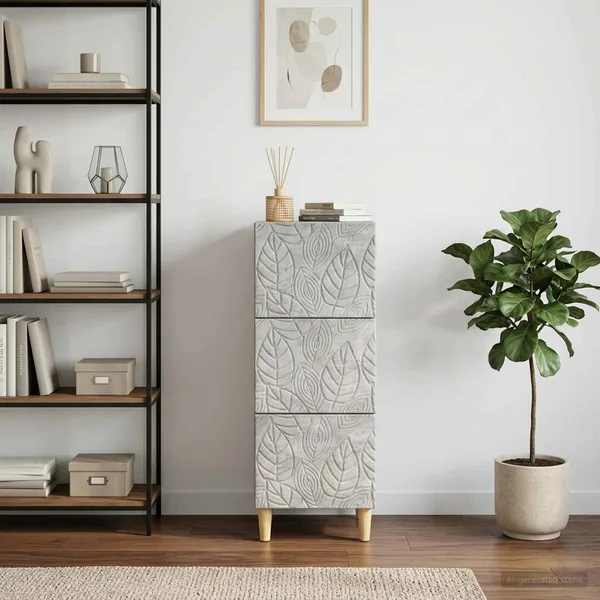Armoire à tiroirs Gris béton 33 x 34,5 x 90 cm