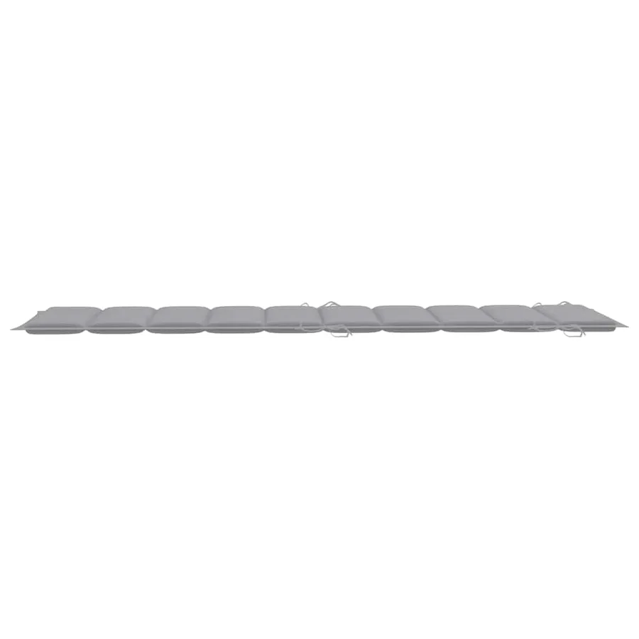 Chaise longue à bascule avec coussin Bois de teck solide - 14