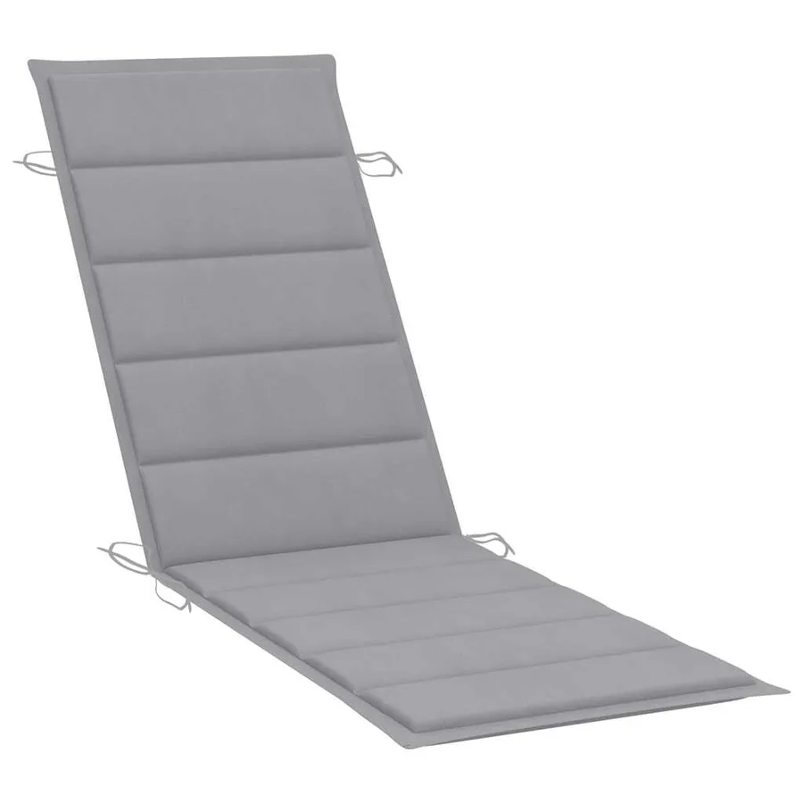 Chaise longue à bascule avec coussin Bois de teck solide - 15