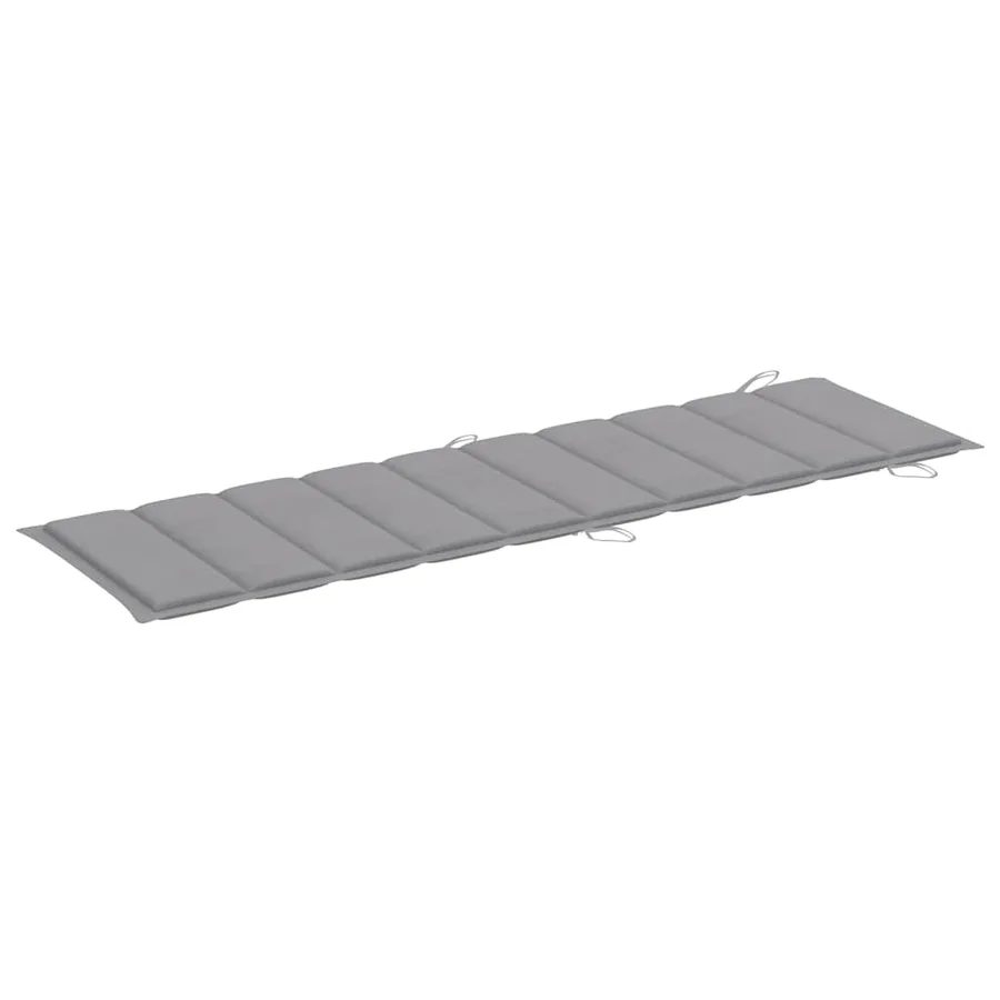 Chaise longue à bascule avec coussin Bois de teck solide - 6