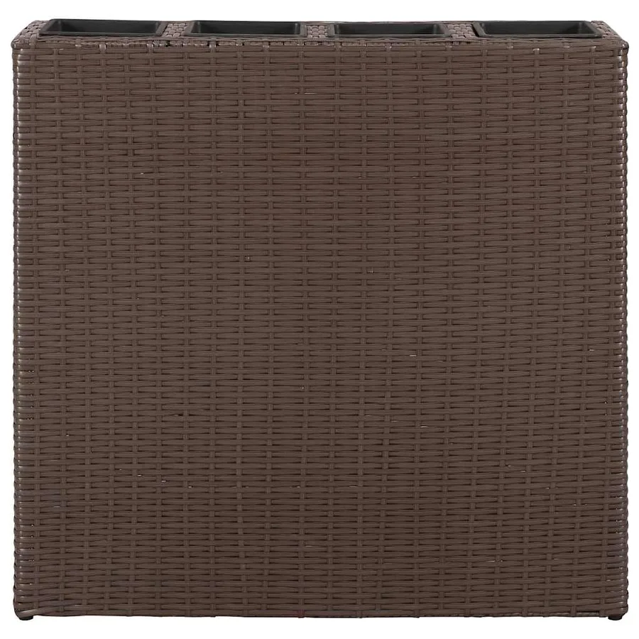 Lits surélevés de jardin et 4 pots 2 pcs Résine tressée Marron - 4